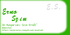 erno szim business card